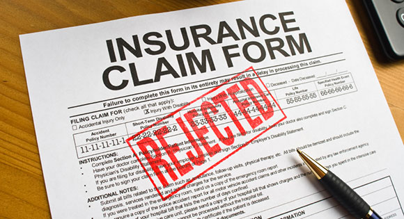 Rejected Insurance Claim Form